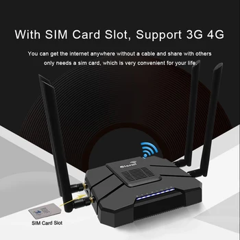 3g, 4g router sim kartu s 4g modem, wifi so sim kartu lte router 4*5dbi vysoký zisk antény gigabit router MT7621 Chipset