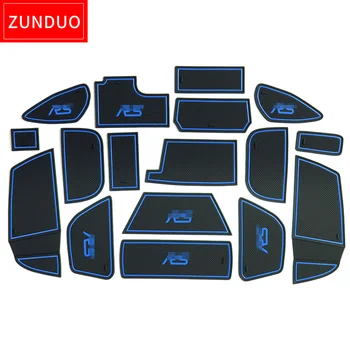 ZUNDUO Brány slot pad Pre FORD Focus RS Doplnky,3D Gumových Mat červená/biela/čierna Interiérové Dvere Pad/Držiaky