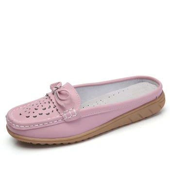 Nové 2020 pevné ženy letné sandále, papuče flip flops Originálne Kožené ploché sandále dámske Dievčatá pošmyknúť na byty Mule topánky žena
