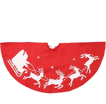 Vianočné Elk Vytlačené Vianočný Strom Sukne Dia 100 cm Vysoko Kvalitné Dekorácie, Rekvizity Pre Strany Vianočný Stromček Mat Ozdoby, Červený Koberec