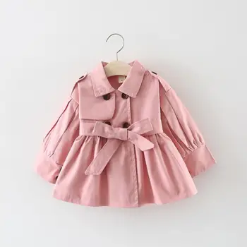 2020New móda Jar jeseň Dievčatá bunda detské oblečenie zákopy srsti deti bunda dievča coats Výkopu Vietor Prach Outerwear0-4Y