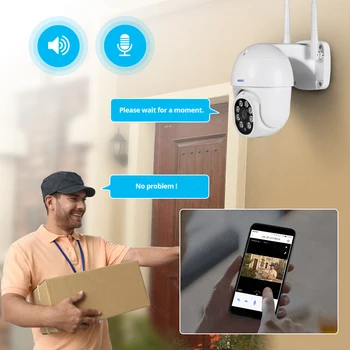 Nepremokavé Bezdrôtový 1080P 2MPX Kamera PTZ WiFi IP Kamera, 4X Digitálny Zoom, IČ Home Security CCTV