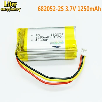 682052-2S 3,7 V 1250 mAh Lítium-polymérová Batéria 1,5 MM 3 Drôtu konektor Pre Pet GPS Poľovnícky pes GPS DVR MP3, MP4 682052