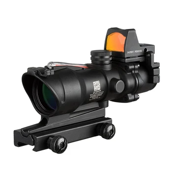 Optika 4x32 Rozsah Riflescope Cahevron Reticle Vlákniny Zelená Červená Osvetlené Optický Zameriavač S Rmr Mini Red Dot Sight