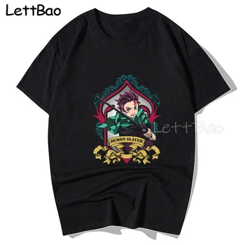 Maskovaný Démon Vrah Tmavé Vytlačené T Shirt Ulzzang Gotický Tees Módne Japonské Anime Tričko Muži Bavlna Nadrozmerné Tričko