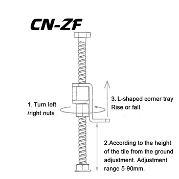 KN-ZF Dlaždice Podržte Vyrovnanie Nástroje 10Pcs/Tašky Super Wight 120 KG Upraviť Rozsah Krytia 5-90 mm Stenu Leveler Pre Obklady