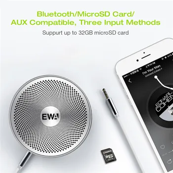 EWA A2Pro Mini Bluetooth Reproduktorov bass Prenosné music box Subwoofer mp3 prehrávač, hifi bezdrôtová nepremokavé boombox basový sprcha