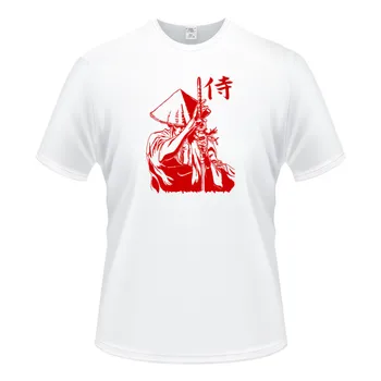 Tlač Japonsko bojovník, vojak Samuraj Mužov Plus Veľkosť O-Neck T-shirts Streetwear Módy Hip-Hop Krátky rukáv Topy Tees