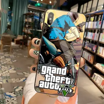 Grand Theft Auto GTA V, Kryt Black Soft Shell Telefón Prípade Tvrdeného Skla Pre iPhone 11 Pro XR XS MAX 8 X 7 6 6 Plus SE 2020 prípade