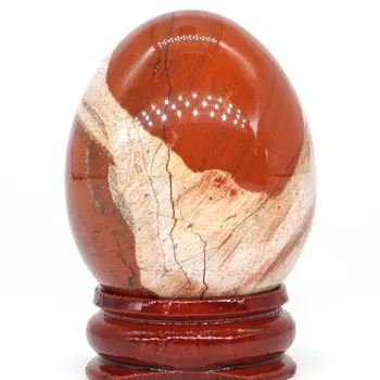 34*44 MM Červený Kvet Jaspis Vajcia Prírodný Drahokam Crystal Minerálny Liečivý Loptu Domáce dekorácie príslušenstvo Kegel Masáž Yoni Vajcia