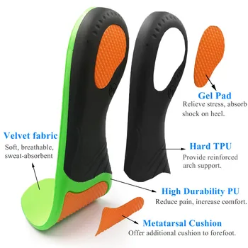 Plus veľkosť Vysokej Kvality EVA Protetických Stielka Pre Ploché Nohy Arch Ortopedické Topánky Jediným Vložky Pre Mužov A Ženy, Obuvi Podložky