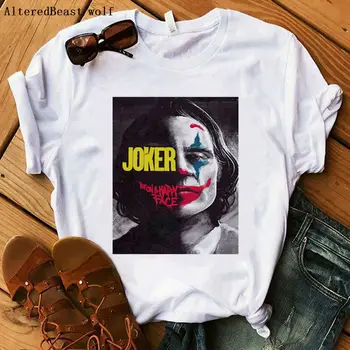 2019 Joker T-košele Biele módy ženy tričko femme list vytlačený harajuku tričko Joaquin Phoenix Joker t košele, Topy, šaty
