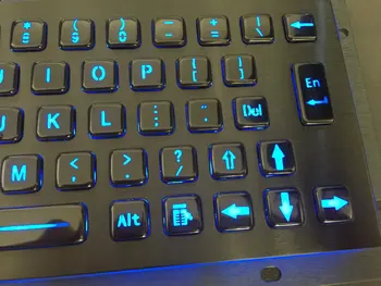 Kompaktné zadné svetlo kovová klávesnica s 65 kľúče, Modrá LED backlighted kľúčové tlačidlá,podsvietená kovová klávesnica výrobnú cenu na sos