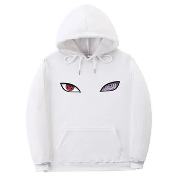 2020 Príchodu Harajuku Anime Hoodies Naruto Uchiha Uzumaki Hatake Oči Tlač hoodie mimo biela Mikina Hip Hop Streetwear