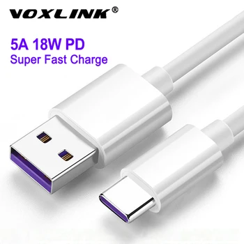 VOXLINK Typu C, USB 5A Rýchle Nabíjanie usb c Typ kábla-c dátový Kábel, Nabíjačka, usb-c Pre Samsung S8 S9 Poznámka 9 8 Xiao mi8 Huawei P20