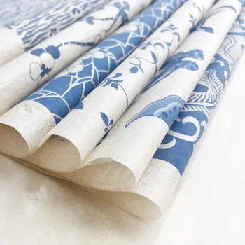 16PCS keramiku, keramické hliny, prenášací papier pre glazúra underglaze kvet papier Jingdezhen modré a biele porcelánové kotúča papiera 54x37cm