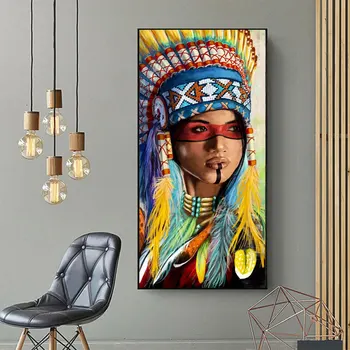 Abstraktný Graffiti Indické Dievča Plátno Na Maľovanie Interiéru Maľba Olejová Maľba Na Stenu Obrázok, Plagát Moderné Nástenné Art Obraz Domov