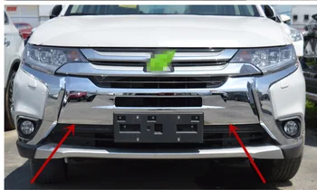 Pre Mitsubishi Outlander roky 2013-2018 ABS Chrome Vlákniny Predná Mriežka Kryt Výbava Dekorácie Auto Vonkajšie Príslušenstvo 1pcs/set
