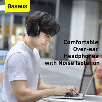 Baseus D02 Pro Bezdrôtové Bluetooth Slúchadlá HIFI Stereo Slúchadlá Skladacia Športové Headset s Audio Kábel foriPhone tablet