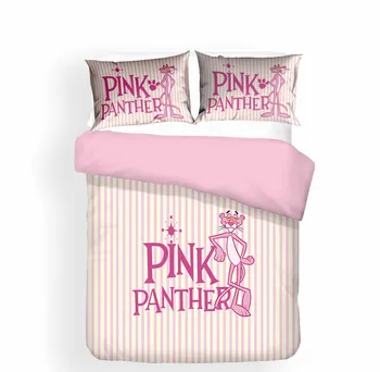 Pink Panther Vytlačí Perinu bytový Textil Cumlík Kryt posteľná bielizeň Sady Kráľ, Kráľovná Plnej Veľkosti Roztomilý Deka Kryt pre Dievčatá Izba