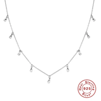 Aide 925 Sterling Silver Šperky Collares Kvapka Vody Prívesok Náhrdelníky Pre Ženu, Pár milovníkov' Valentína Svadobný Dar