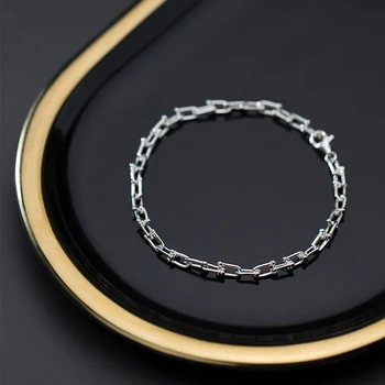 Modian Jednoduché Geometrické Reťazca Náramok pre Ženy Módne Originálne 925 Sterling Silver Strand Náramok Jemné Šperky Príslušenstvo