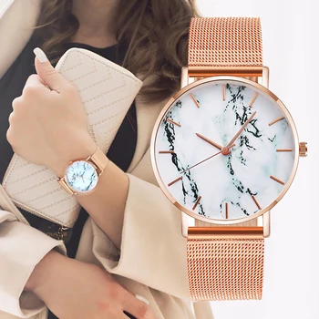 2021 módne rose gold oka pásu tvorivé mramoru sledovať žena luxusné dámske quartz hodinky darček Relogio Feminino priame dodávky