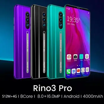 Rino3 pro Android Smartphony 8 GB+256 GB Octa-Core Tvár ID Odomknúť MTK6763 4800mAh Dual-SIM Dvojaký Pohotovostnom režime Mobilný Telefón s Darček
