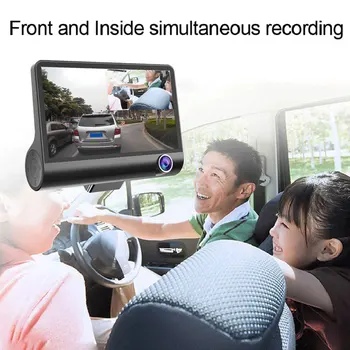 Vehemo Auta Dvr Dash Cam 3 parkovacia Kamera HD Multi-Funkcia Auto Kamera Univerzálna 4 Palcový Vozidla 1080P Jazdy Video Rekordér