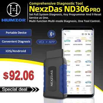 HUMZOR NexzDAS ND306 celý systém OBD2 Skener, Automatický Diagnostický Nástroj Tlačidlo Programátor Diagnostika pre Osobné Auto PK Easydiag AP200