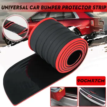 90 cm Univerzálny Auto Gumový Nárazník Strip Black & Red Zadný Kufor Prah Dverí Parapet Stráže Protector Pad Kryt Nálepky Anti-Scratch