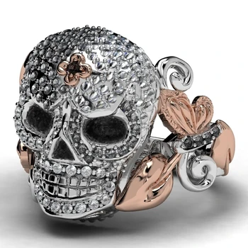 Gotickom Štýle Rose Crystal Skull Krúžok Módny Ženy Strany Krúžok Punk Šperky