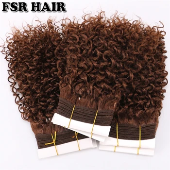 100 g/ks krátke Kinky Afro Kučeravé Vlasy výplet Hnedej farby, Vysoké Teploty Syntetické predlžovanie Vlasov