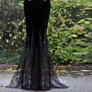 Gotický mix Šaty Žien 2018 Vintage Dlhý Rukáv Šaty čipky čierne Elegantné Šaty Žena jeseň dlho Strany Goth morská víla šaty