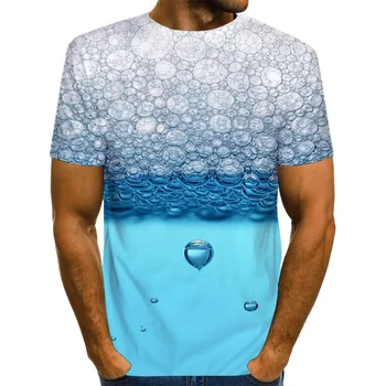 Pánske Grafické Tričko 3D Print T Shirt Novinka Vody Top Bežné Bublina Čaj NÁM Veľkosť Unisex Modré Oblečenie