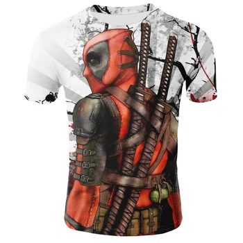 2020 Nový Americký Anime Deadpool 3D Tlač T-shirt Veľké Veľkosť pánske a dámske Ležérne pánske Košele Zábava Bežné T-shirts