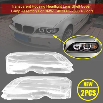 2 ks predné svetlo Objektív Plastový Kryt Pre BMW E46 4D 320i/ 325i/ 325xi/ 330i/330xi na Vedúci svetlo lampy Objektív Kryt Svetlometu Shell
