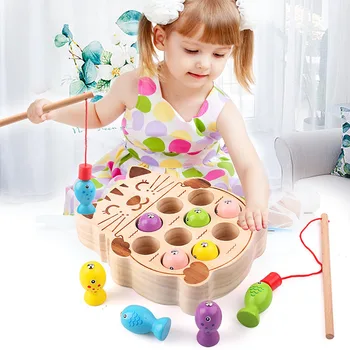 Predškolského Drevené Montessori Hračky Magnetické Rybárske Hry, Baby Puzzle Raného Vzdelávania Učebné Pomôcky Matematické Hračka Pre Deti, Dievča, Darček