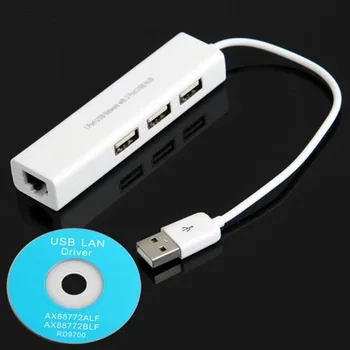 USB na RJ45 Lan Karta Ethernet Sieťový Kábel+3 Port Hub pre Win 8 7 XP Usb Rozbočovač Usb Dbg Príslušenstvo k Počítačom