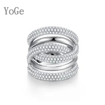 YoGe Svadobné&Party Šperky pre Ženy, R7963 Hot predaj AAA CZ multi-vrstvený krúžok