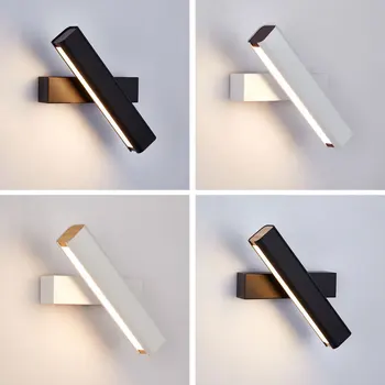 Moderný jednoduchý nordic LED 360° nastaviteľný točiť, obdĺžnik nástenné svietidlo lôžková izba posteli foyer štúdia balkón uličkou nástenné svietidlo