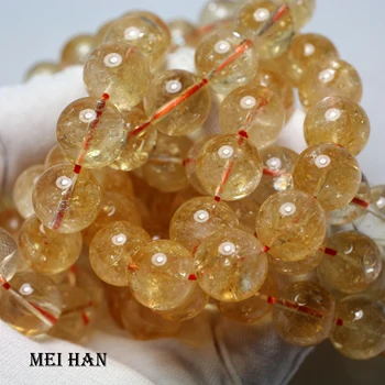 Meihan doprava Zadarmo (16beads/set) fyzická citrinee 13-13.5 mm hladké, okrúhle korálky pre šperky robiť dizajn