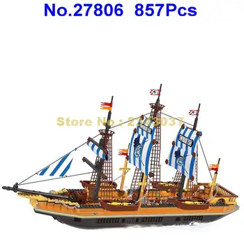 Ausini 27806 857pcs piráti veľké rybárske plavidlá lode 5 údaje stavebné bloky Hračka