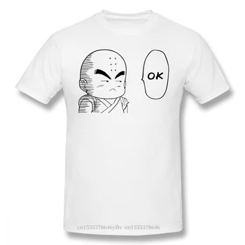 KRILIN OK Čierne Tričko Jeden Úder Muž Saitama Genos Superhrdina Anime Homme T-Shirt Tees Čistej Bavlny Príliš Krátky Rukáv