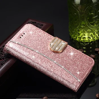Peňaženka Flip Kožené Telefón puzdro pre Iphone SE 2020 11 12 Pro Mini Xs Max Xr X 7 8 Plus 6 6 5 5s Bling Držiteľa Karty Diamanty Kryt