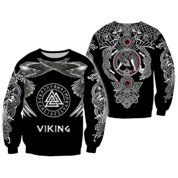 PLstar Vesmíru 2019 Nové Módne Viking Tetovanie Hoodie 3D Vytlačené Viking Odin Mikina Unisex streetwear sudadera hombre WS-659