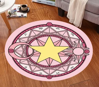 Anime 4 color magic karty dievča Sakura Card Captor Kinomoto Sakura ružová magic kolo koberec kolo koberec mat priemer 60 cm