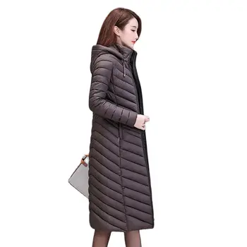 Vetrovka kabát Zimná bunda žena bavlna bundy 2019 dámy bavlna kabát slim svetlo nadol bunda bavlna dlhej časti nadrozmerná 4XL