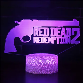 APEX Legendy Hrdina Red Dead Redemption 2 Obrázok Anime Nočné Svetlo pre Deti 3D Akrylové LED Nightlamp Ilúziu, stolná Lampa Dary