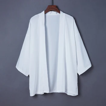 2020 Módne Letné Obyčajný Farebný Kabát Japonské Kimono Cardigan Kimono Haori Pre Ženu, Muža, Voľné Tenké Biele Vonkajší Odev